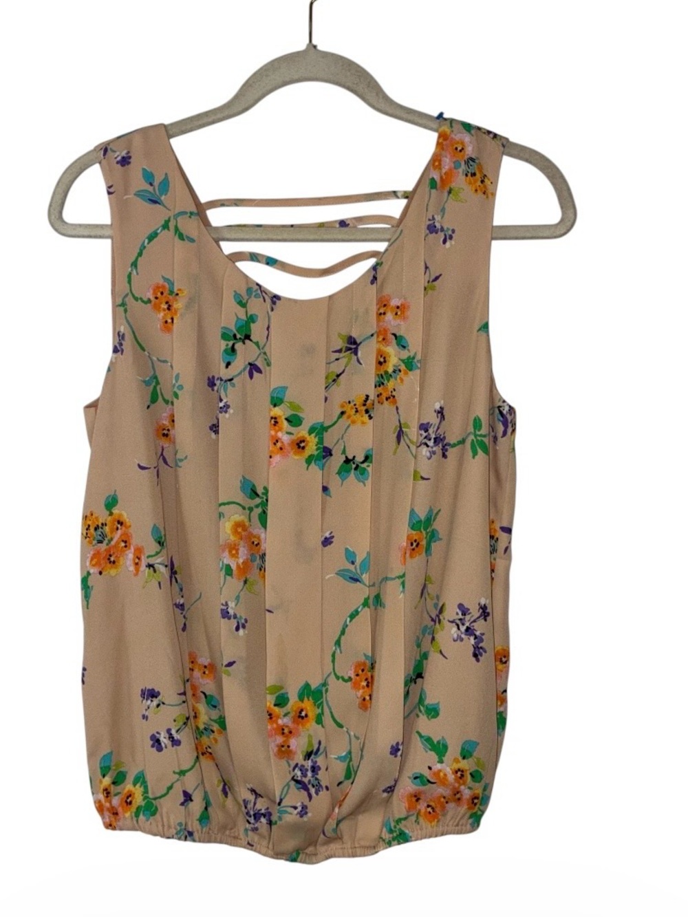 Anthropologie Meadow Rue peach color Petals Tank Blouse Sz S